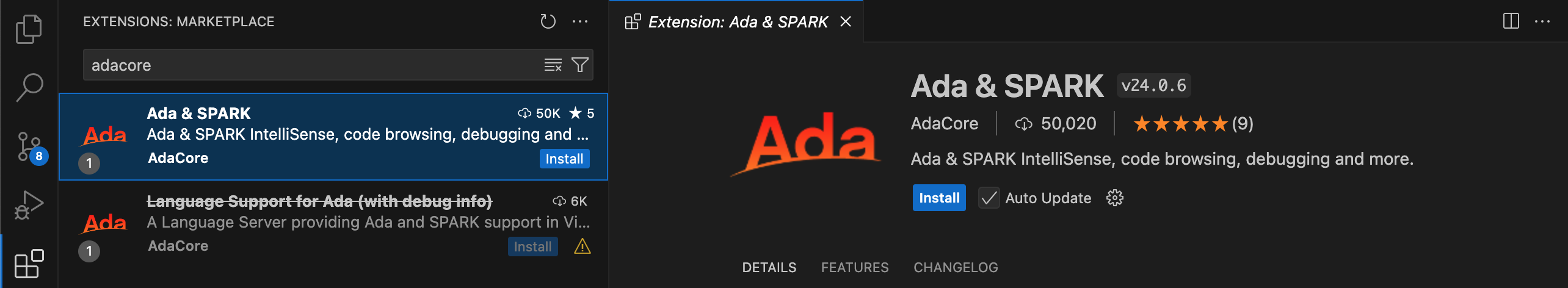 Ada & SPARK extension