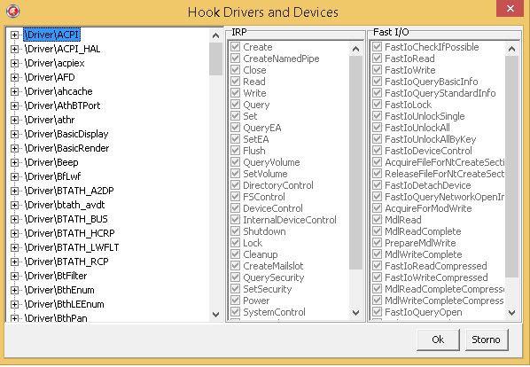 The Select Driver / Device window