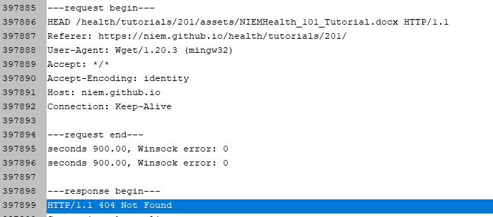 HEAD and Referer lines above the '404 Not Found' error