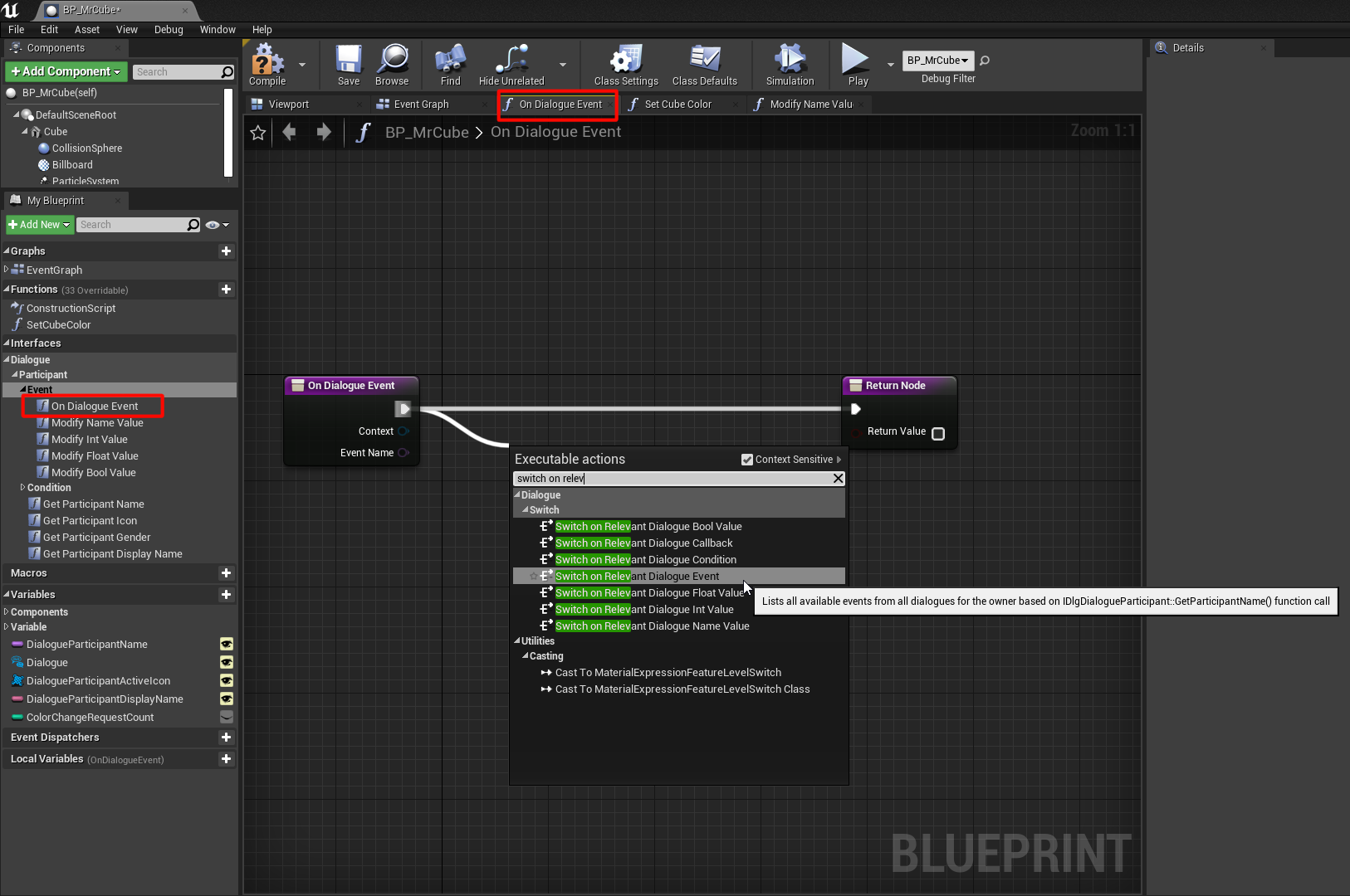 Export_SetupMrCube_SwitchOnRelevantDialogueEvent