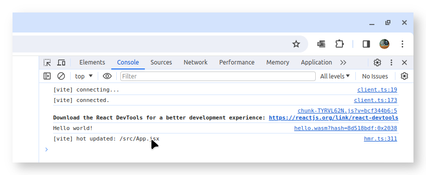 Chrome dev console