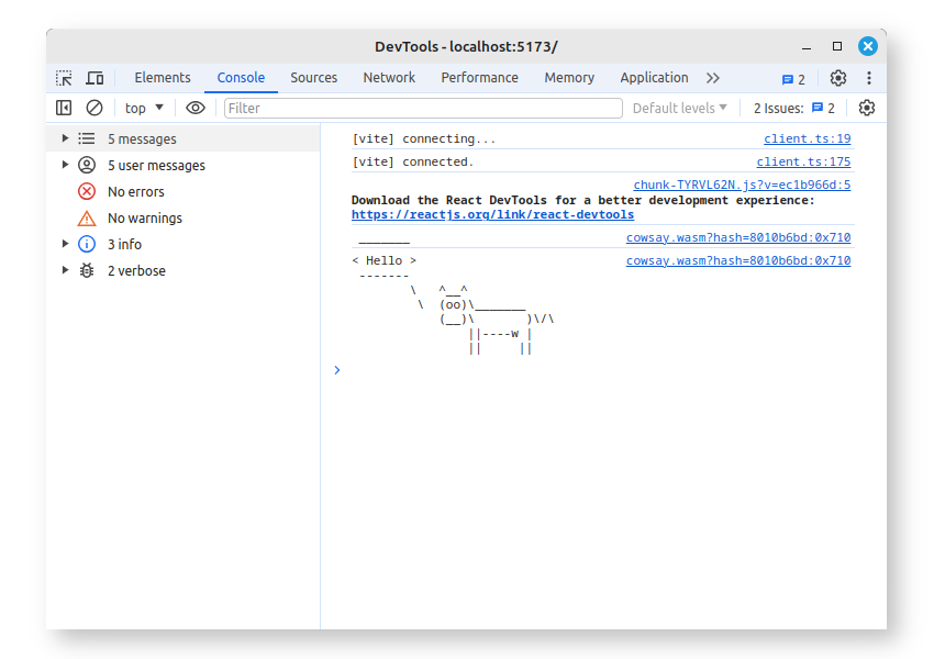 Development console