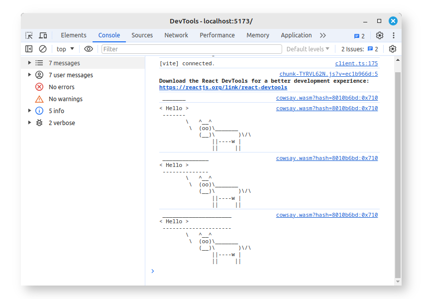 Development console