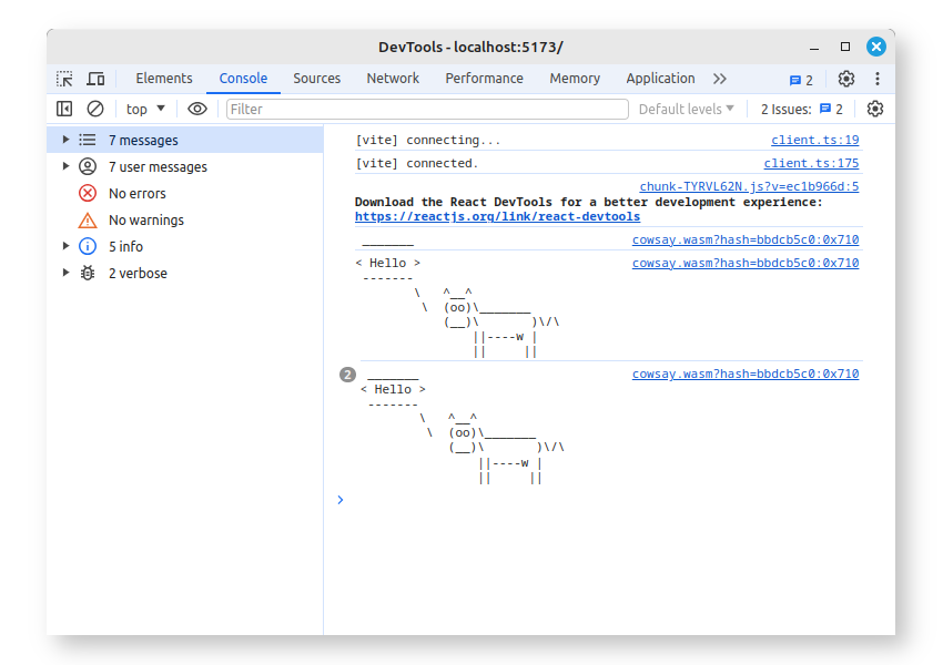 Development console