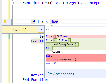 InvertIfCodeRefactoring